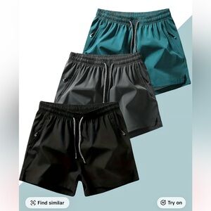 Men's Black, Green, & Gray Shorts